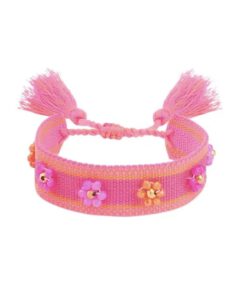 Stoffen-armband-met-bloemen-roze