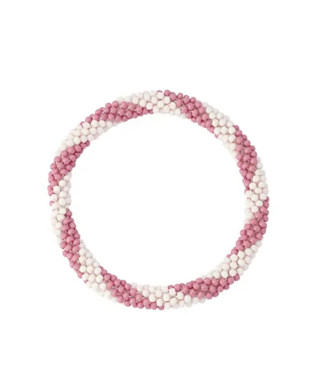 Kralenarmbandje figuur - roze/wit